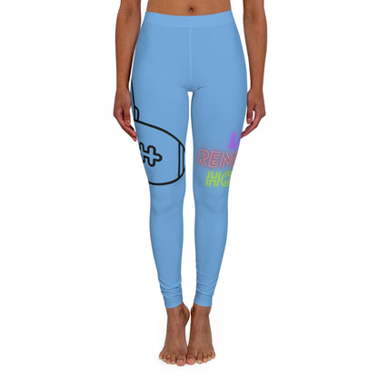 Women's Spandex Leggings: Football Lite Blue