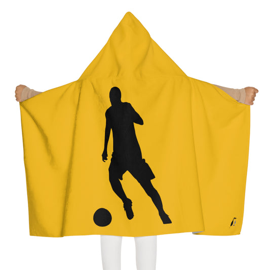 Youth Hooded Towel: Soccer Yellow