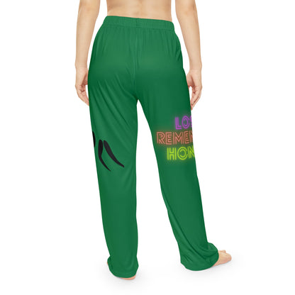 Pambabaeng Pajama Pants: Wrestling Dark Green 