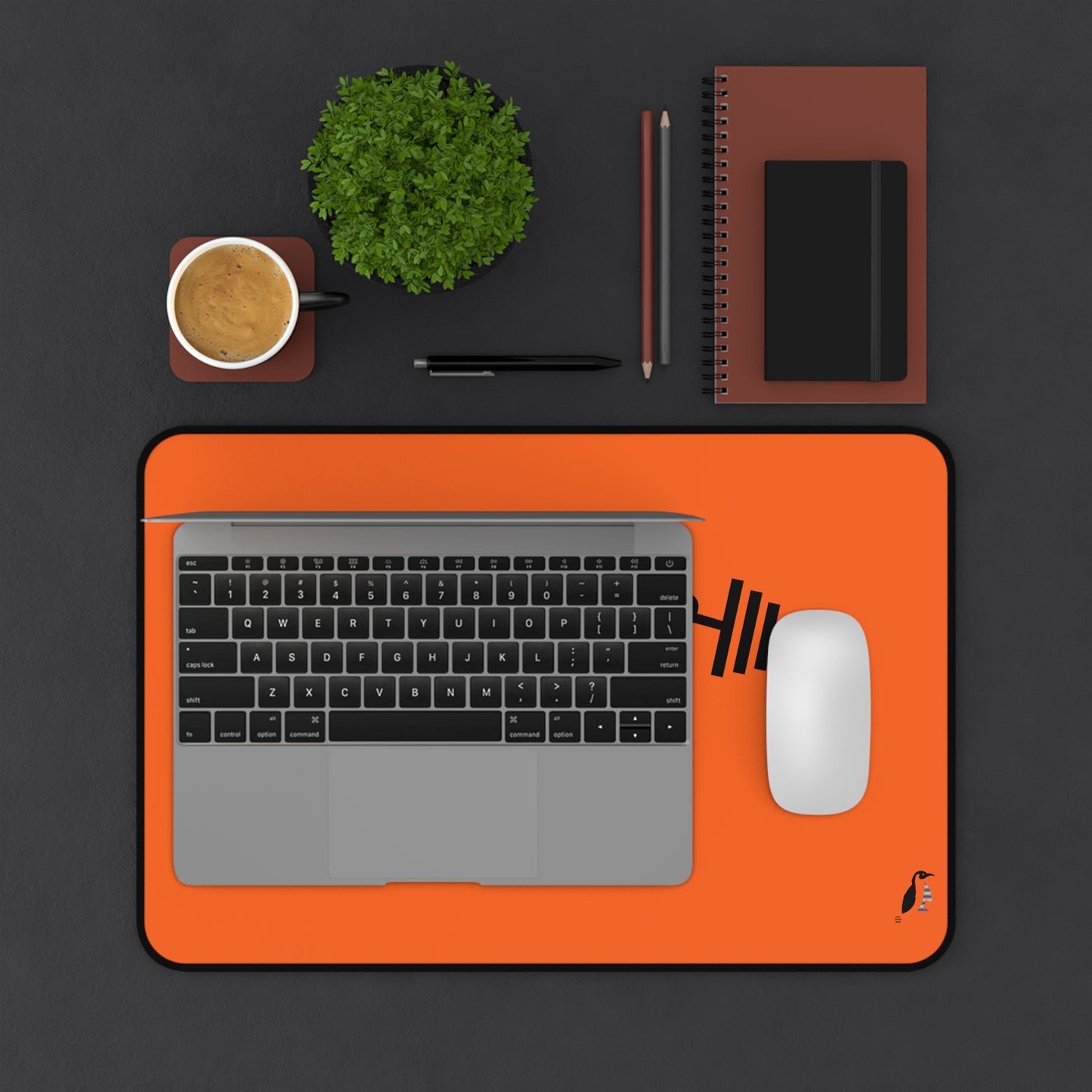 Desk Mat: Weightlifting Orange