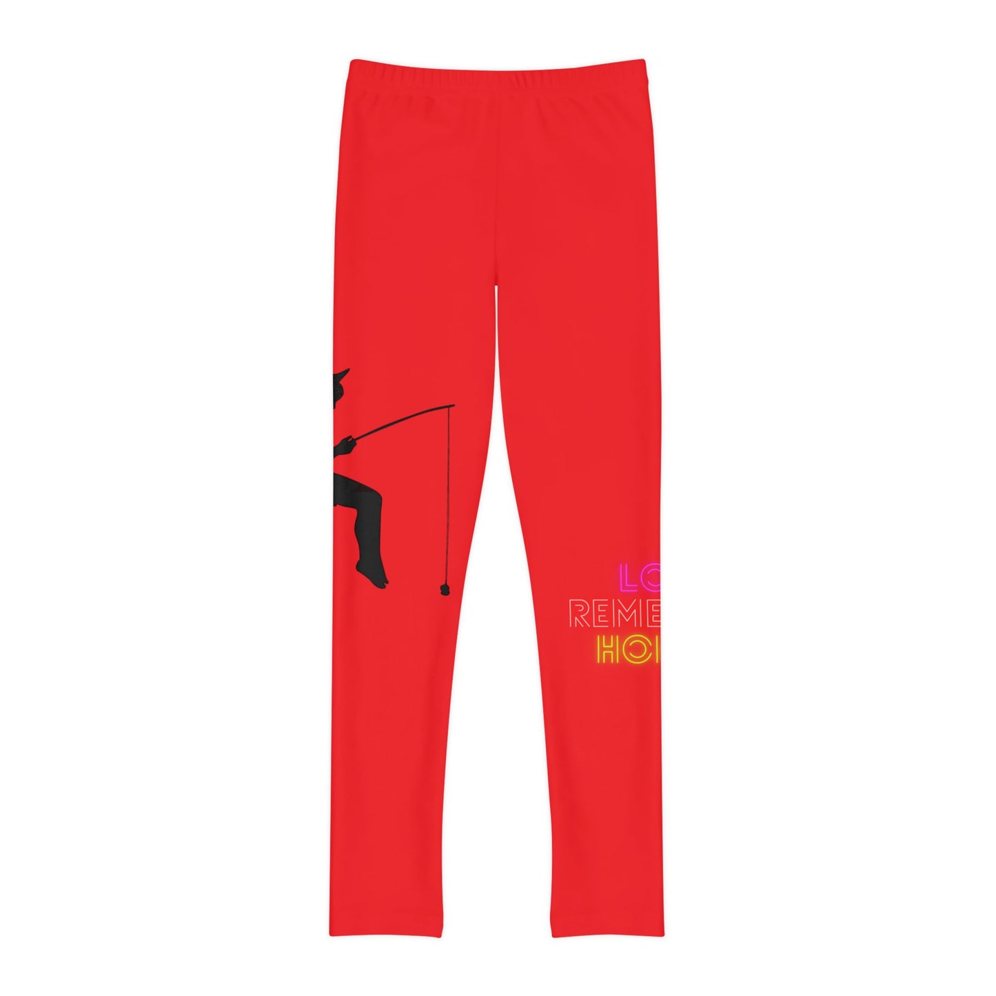 Youth Full-Length Leggings: Fishing Red