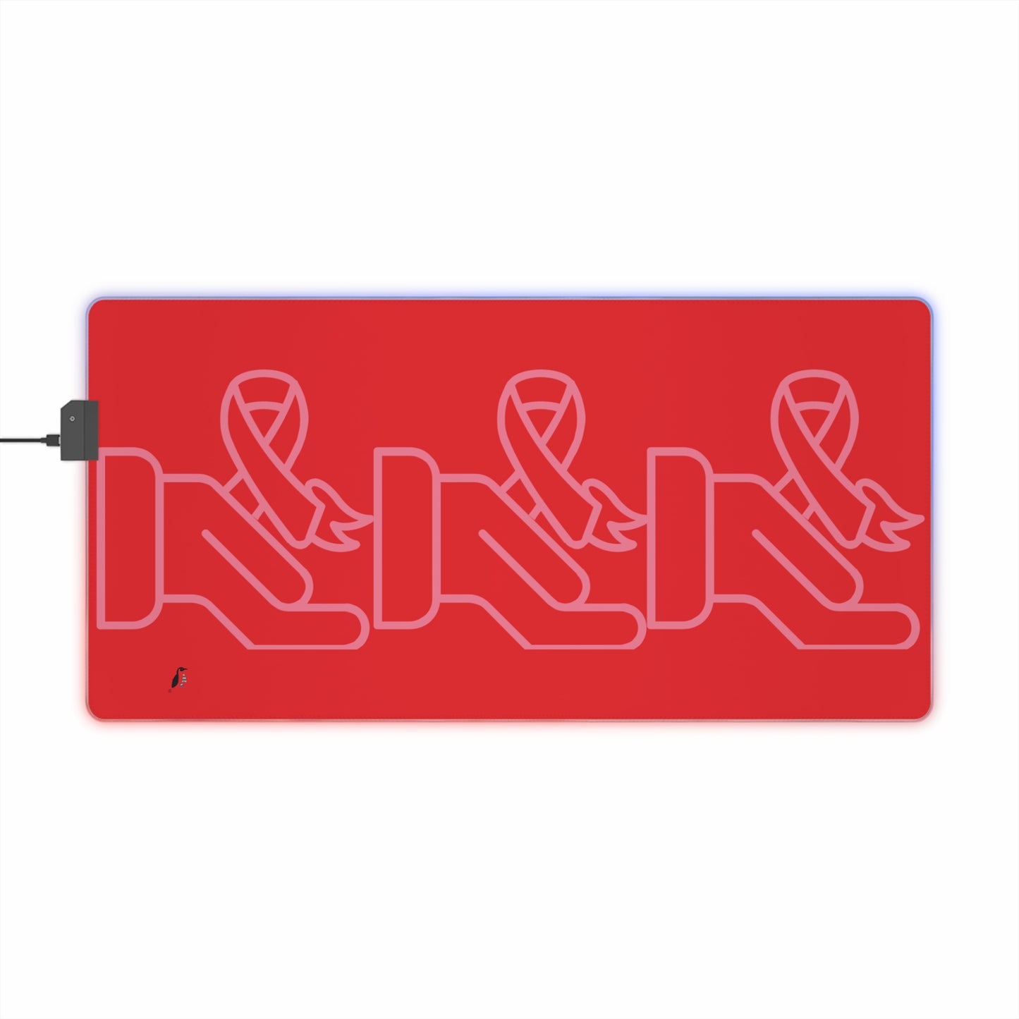 LED Gaming Mouse Pad: Fight Cancer Red