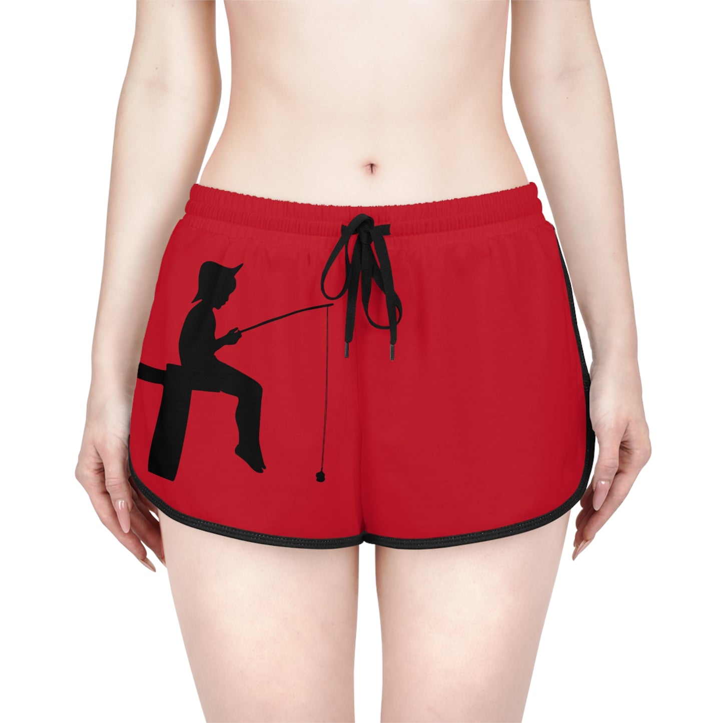 Women's Relaxed Shorts: Fishing Dark Red