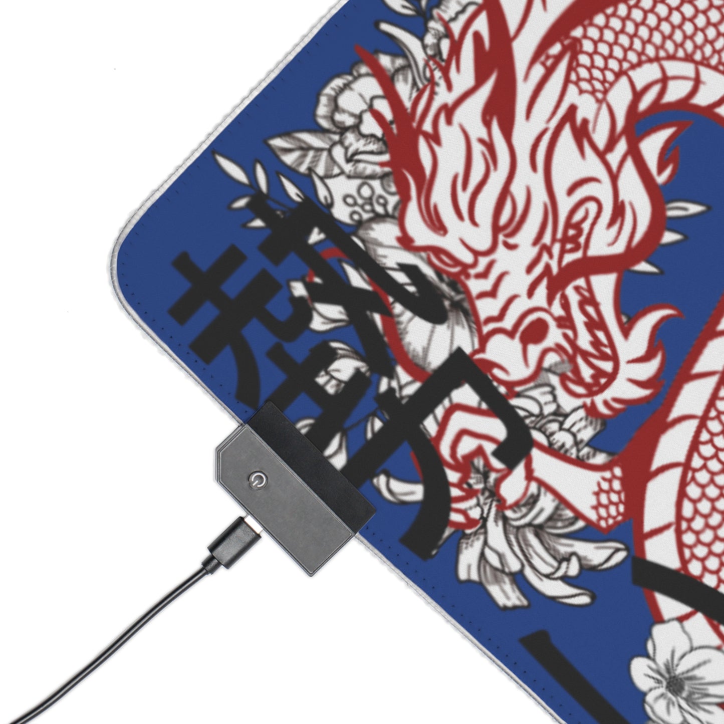 LED Gaming Mouse Pad: Dragons Dark Blue