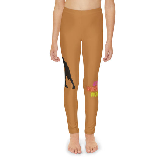 Youth Full-Length Leggings: Basketball Lite Brown