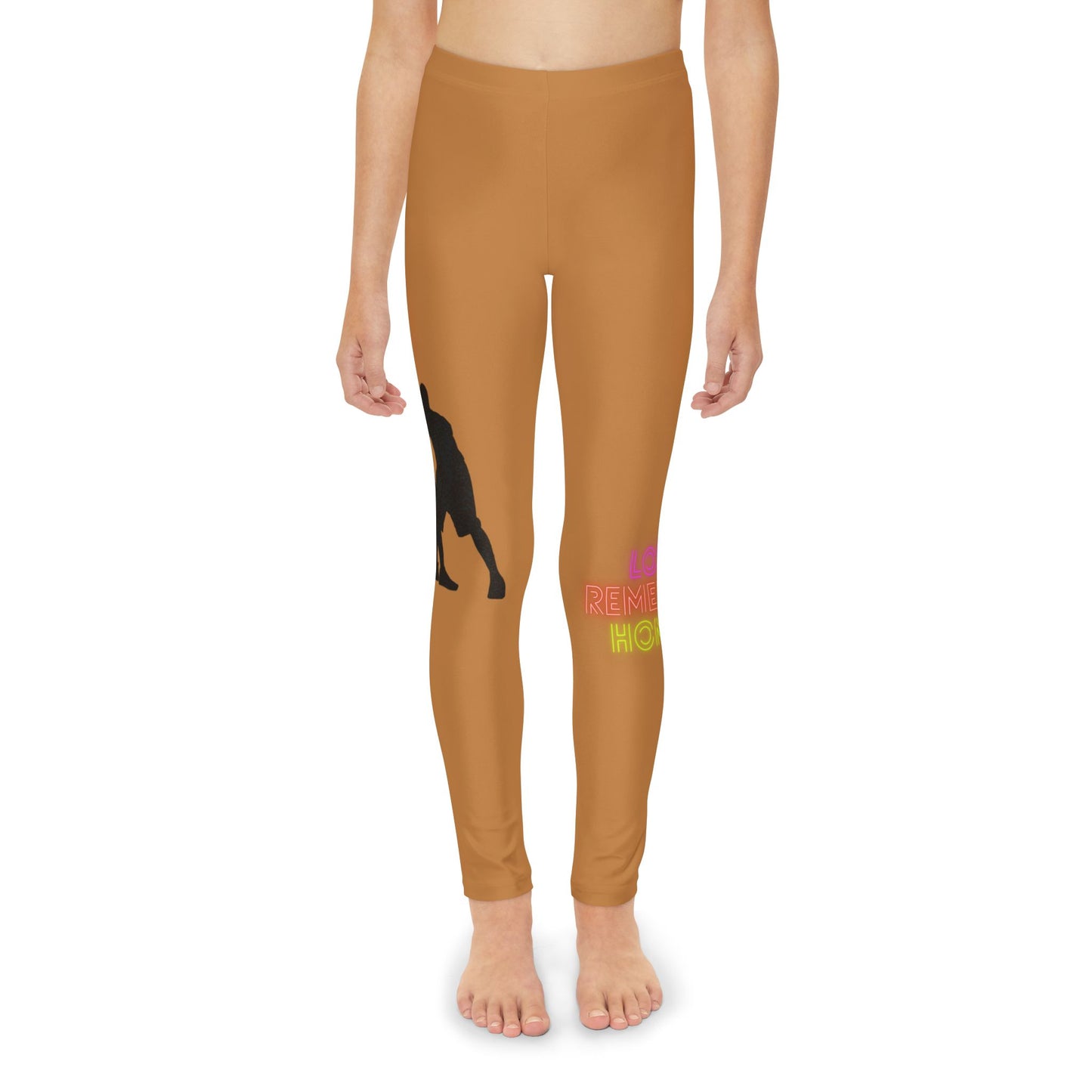 Youth Full-Length Leggings: Basketball Lite Brown