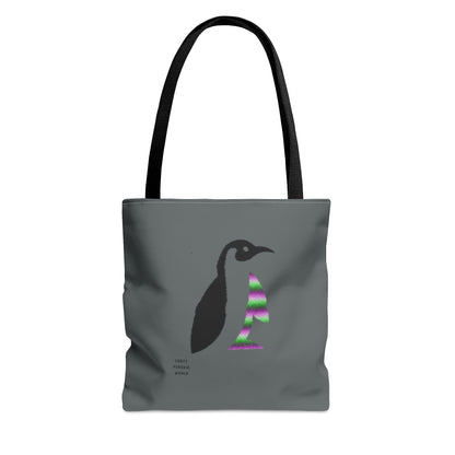 Tote Bag: Crazy Penguin World Logo Dark Grey