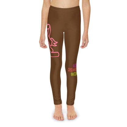 Youth Full-Length Leggings: Fight Cancer Brown