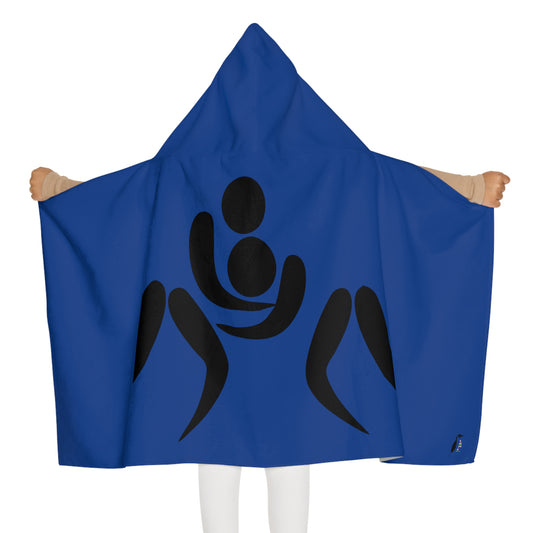 Youth Hooded Towel: Wrestling Dark Blue