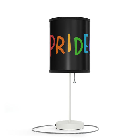 Lamp on a Stand, US|CA plug: LGBTQ Pride Black 