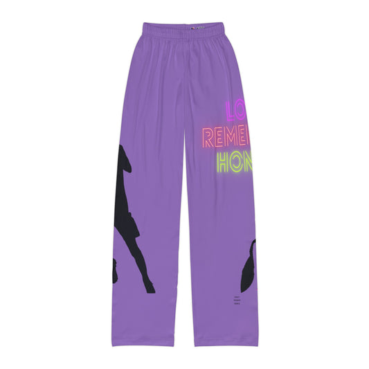 Kids Pajama Pants: Soccer Lite Purple