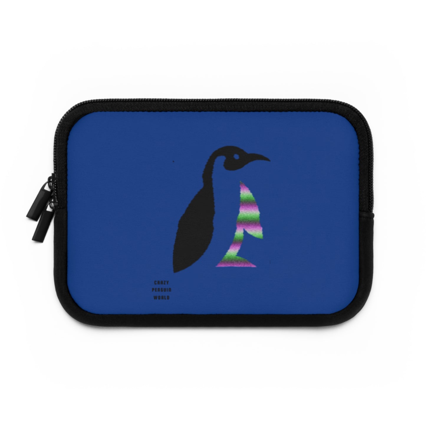 Laptop Sleeve: Crazy Penguin World Logo Dark Blue