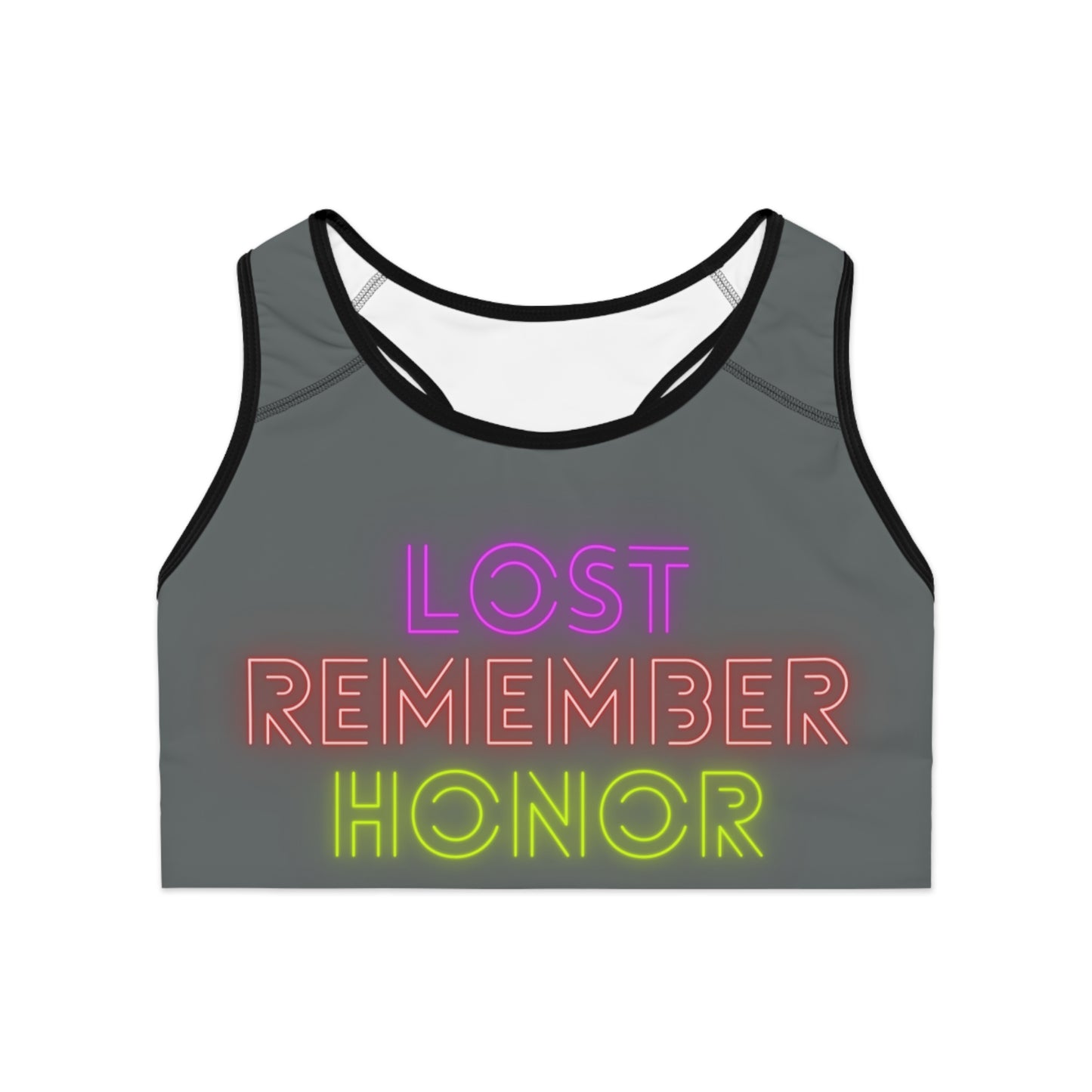 Sports Bra: Lost Remember Honor Dark Grey