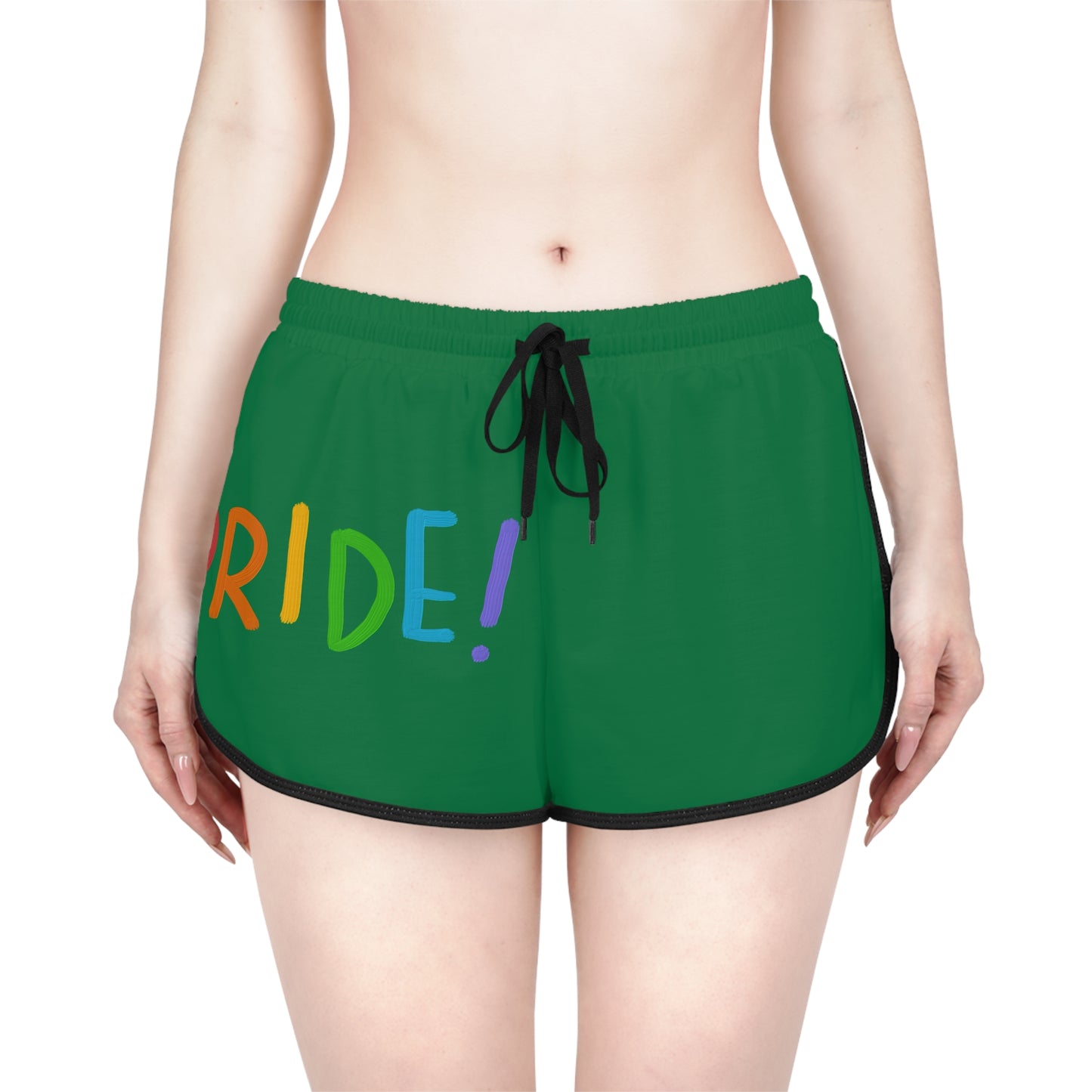 Women's Relaxed Shorts: LGBTQ Pride Dark Green