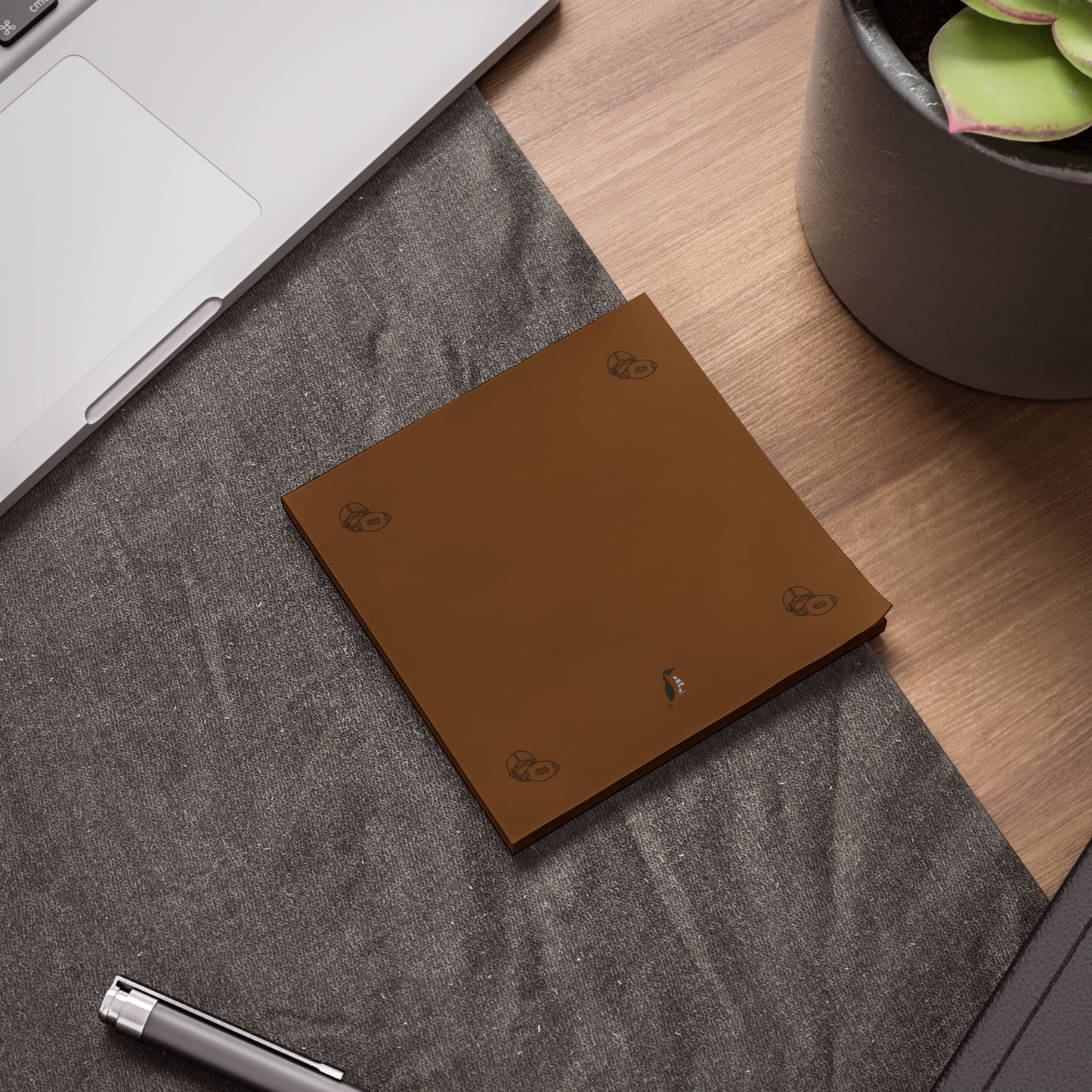 Post-it® Note Pads: Football Brown