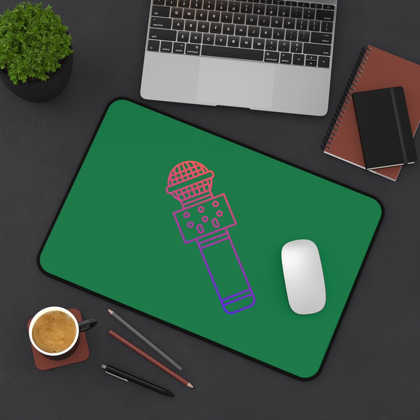 Desk Mat: Music Dark Green