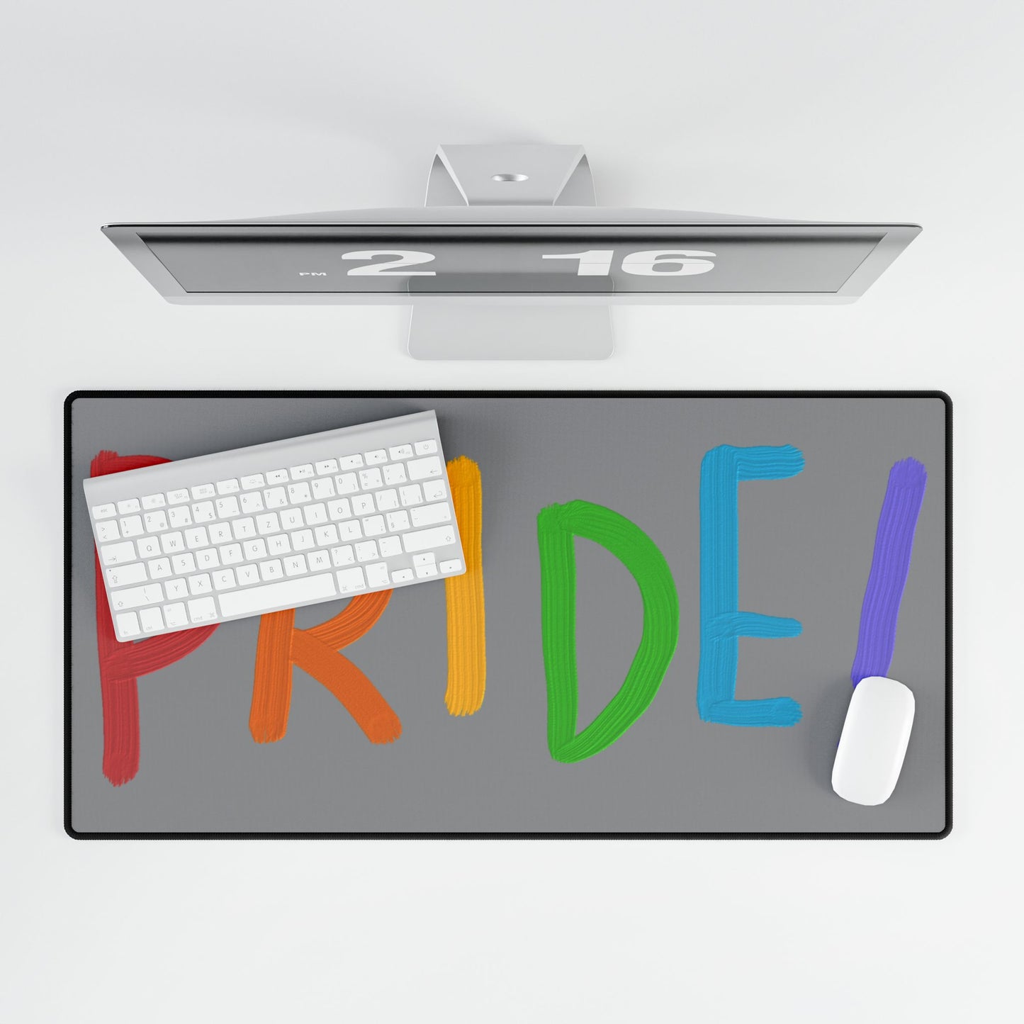 Desk Mats: LGBTQ Pride Grey