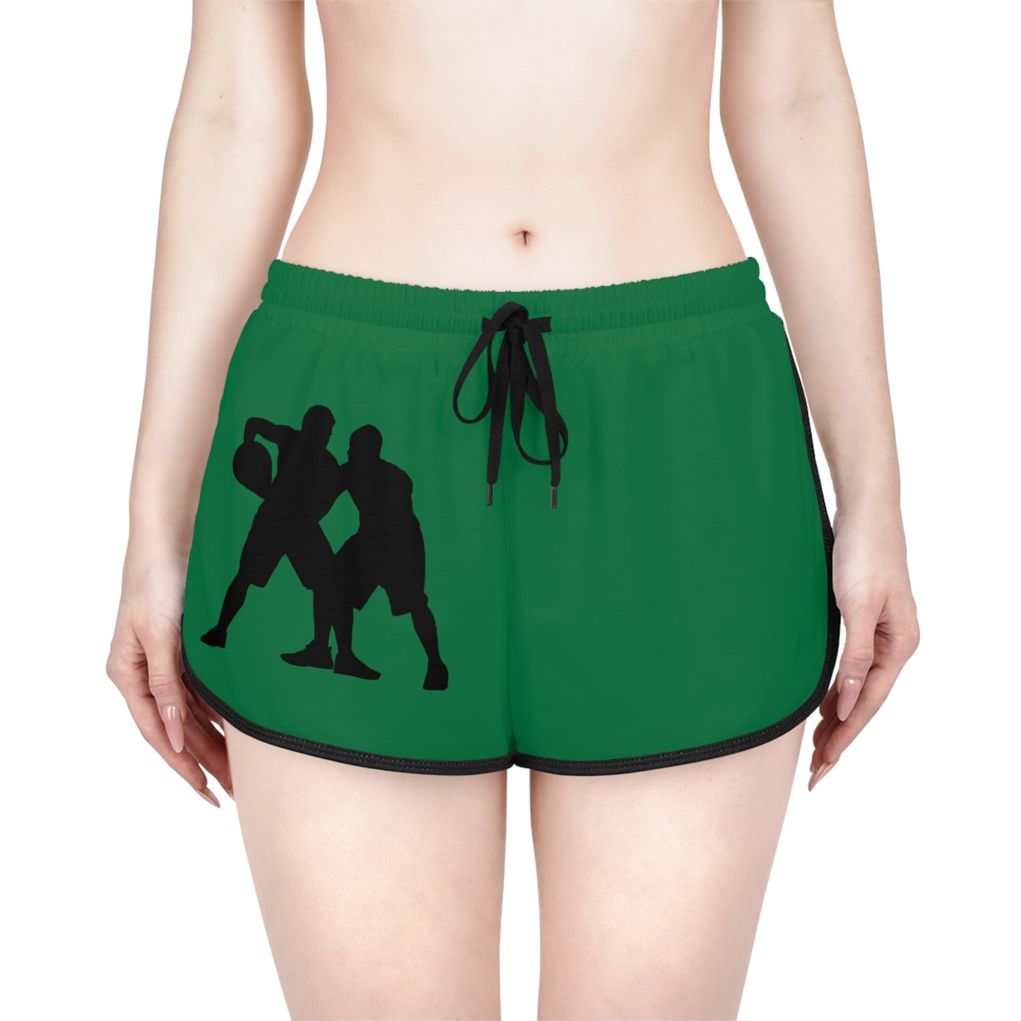 Women's Relaxed Shorts: Basketball Dark Green