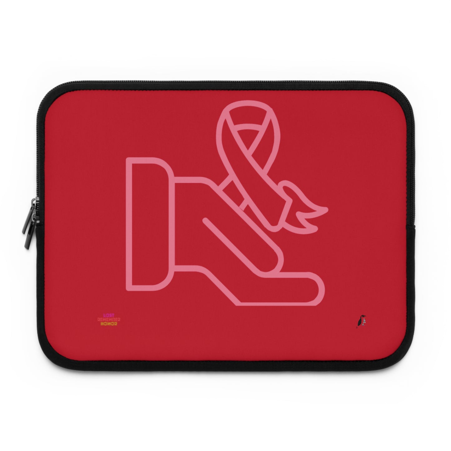 Laptop Sleeve: Fight Cancer Dark Red