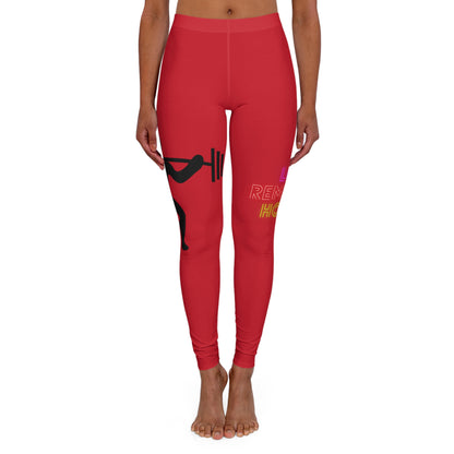 Women's Spandex Leggings: Weightlifting Dark Red