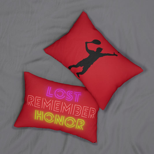Spun Polyester Lumbar Pillow: Tennis Dark Red