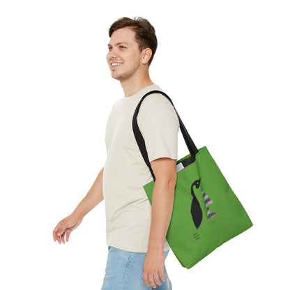 Tote Bag: Crazy Penguin World Logo Green