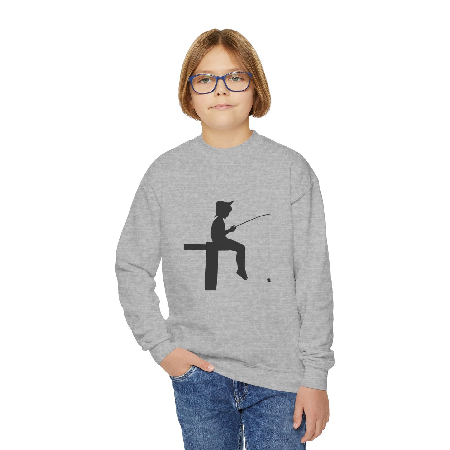 Youth Crewneck Sweatshirt: Fishing