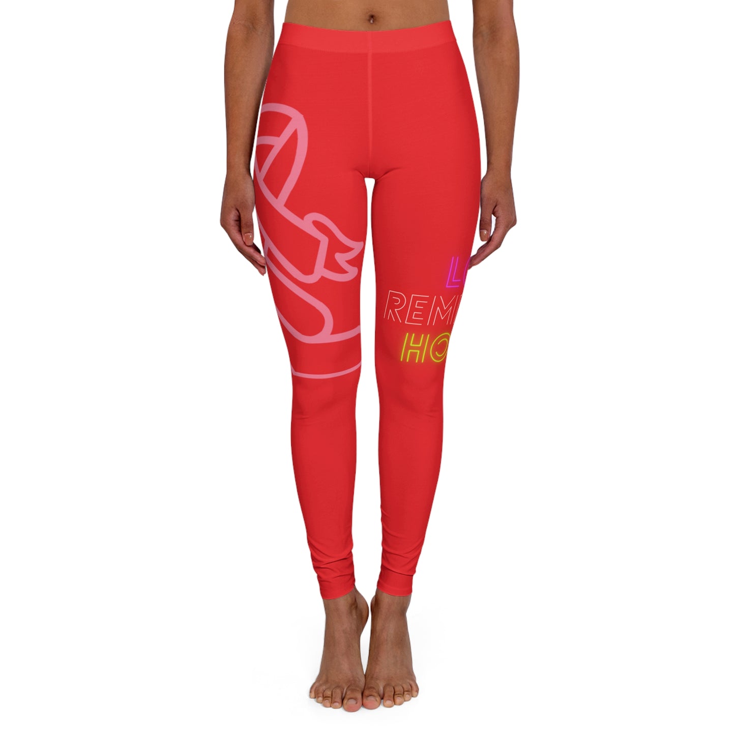 Women's Spandex Leggings: Fight Cancer Red