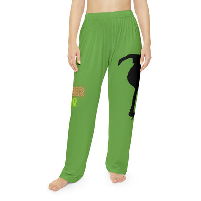 Pambabaeng Pajama Pants: Skateboarding Green 