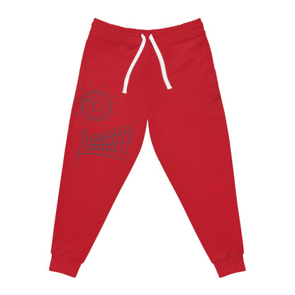 Athletic Joggers: Volleyball Dark Red