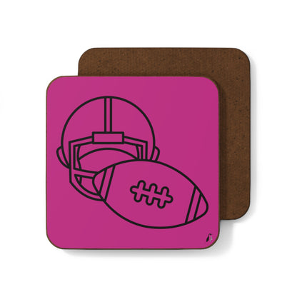 Hardboard Back Coaster: Football Pink