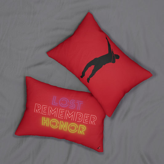 Spun Polyester Lumbar Pillow: Dance Dark Red