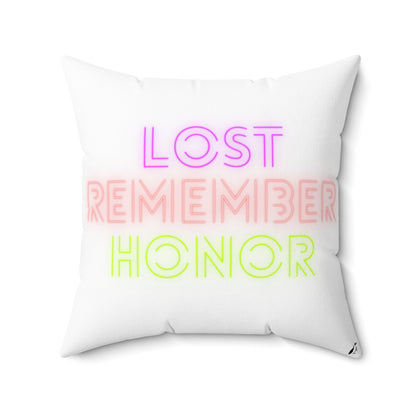 Spun Polyester Square Pillow: Fight Cancer White