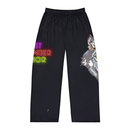 Men's Pajama Pants: Wolves Black