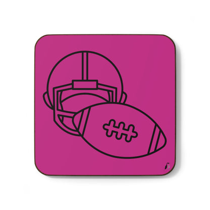 Hardboard Back Coaster: Football Pink