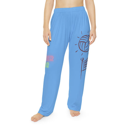 Pambabaeng Pajama Pantalon: Volleyball Lite Blue 