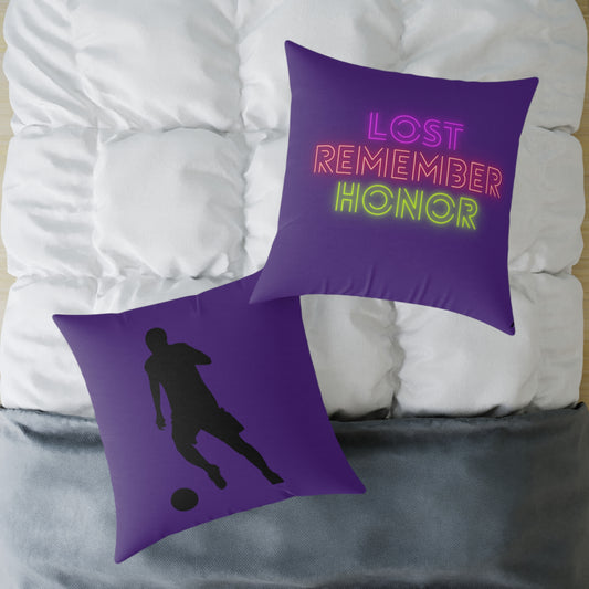 Spun Polyester Pillow: Soccer Purple