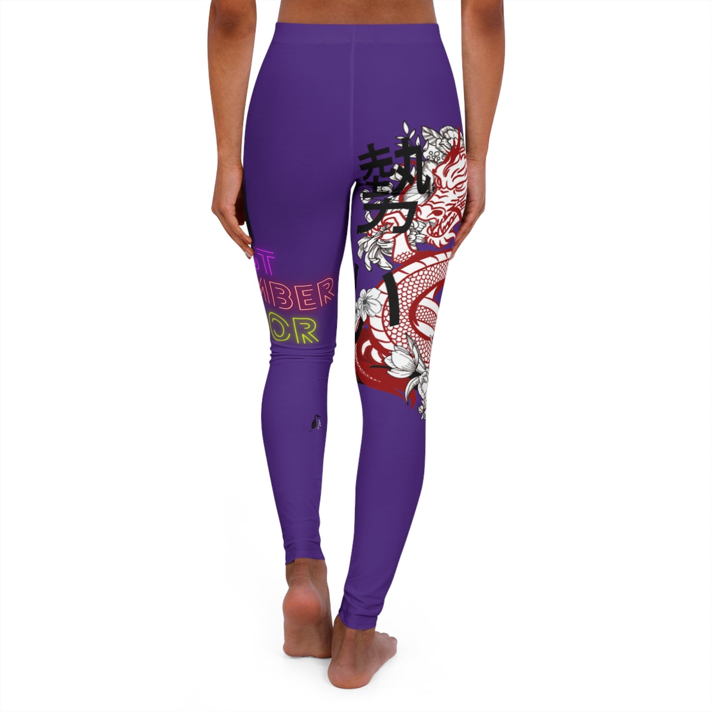 Women's Spandex Leggings: Dragons Purple