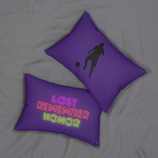 Spun Polyester Lumbar Pillow: Soccer Purple