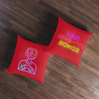 Tufted Floor Pillow, Square: Gaming Dark Red