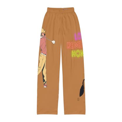 Kids Pajama Pants: Golf Lite Brown