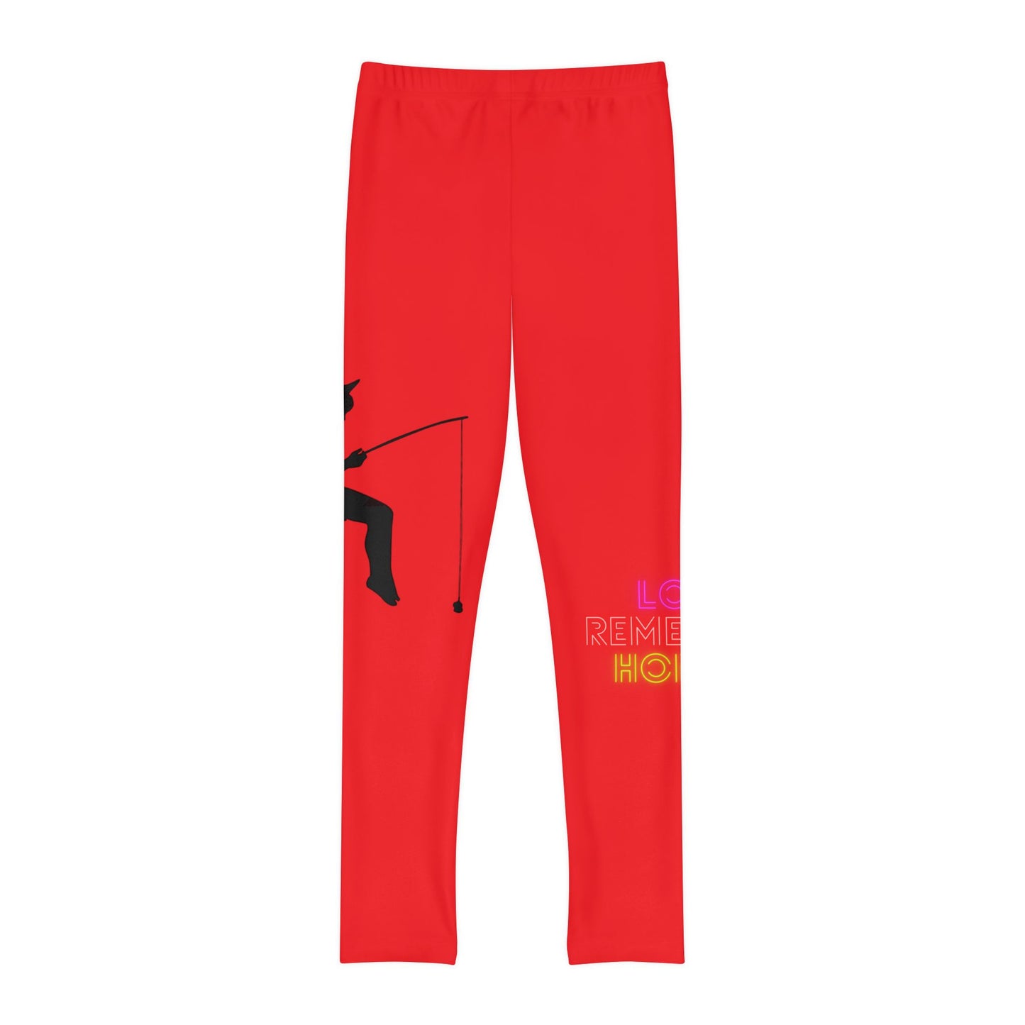 Youth Full-Length Leggings: Fishing Red