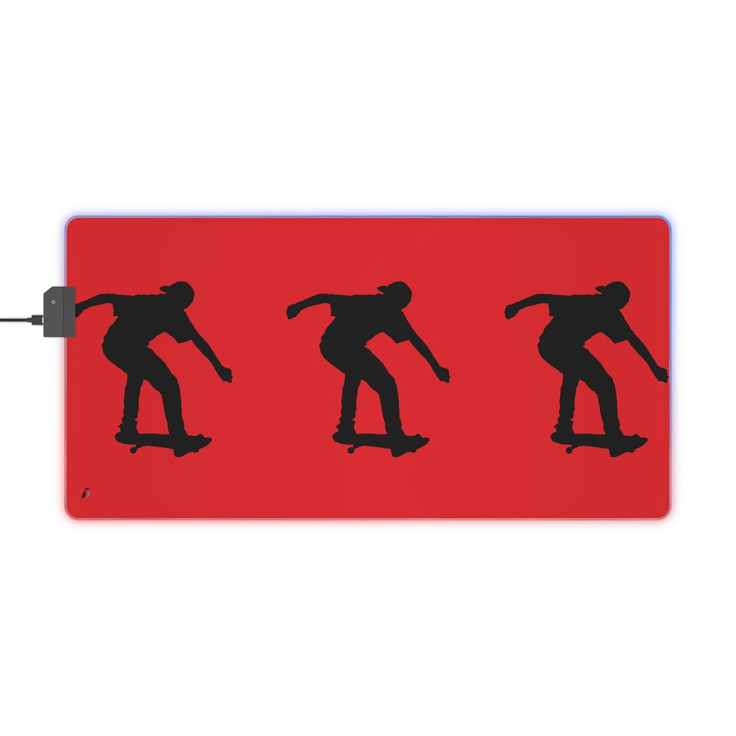 LED Gaming Mouse Pad: Skateboarding Red