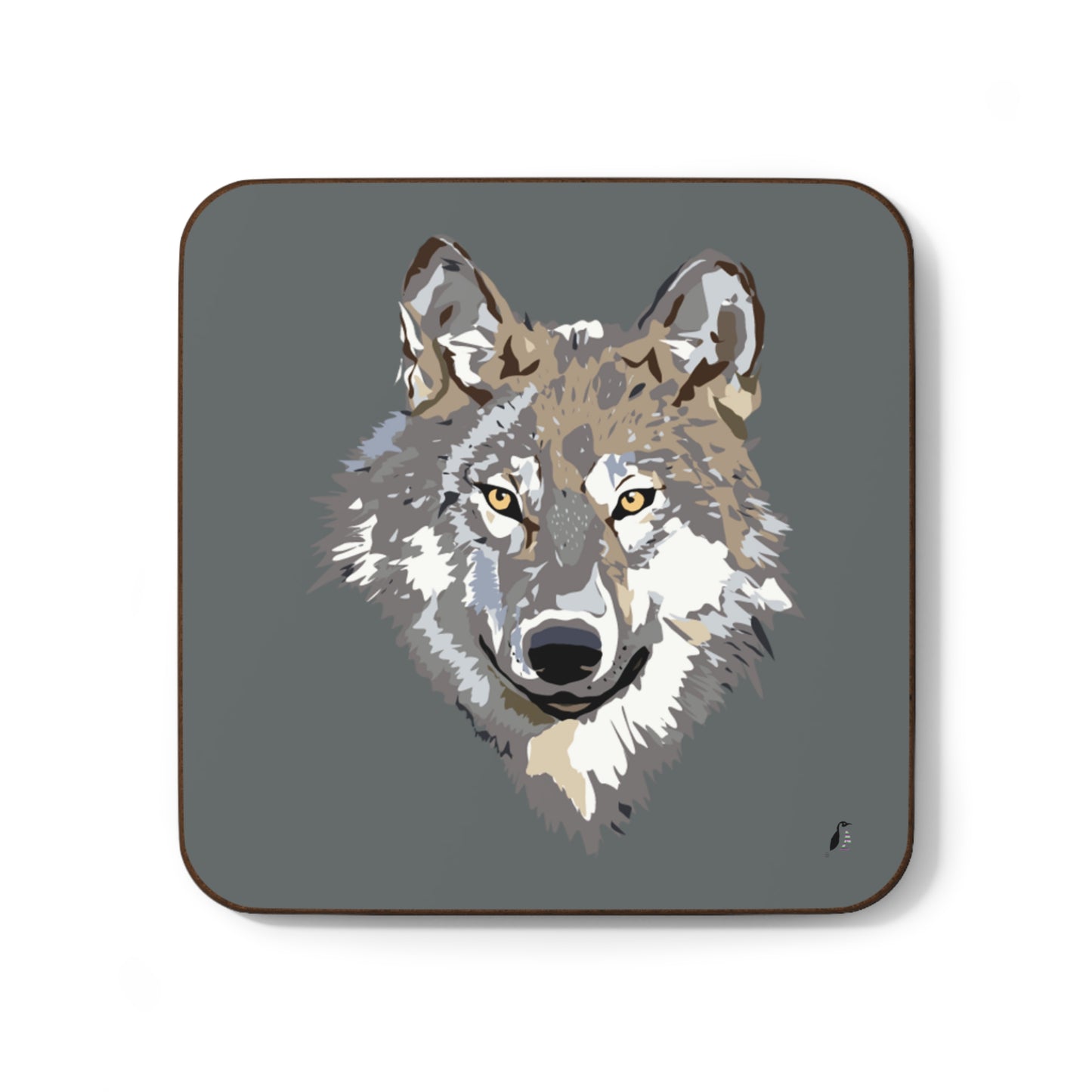 Hardboard Back Coaster: Wolves Dark Grey