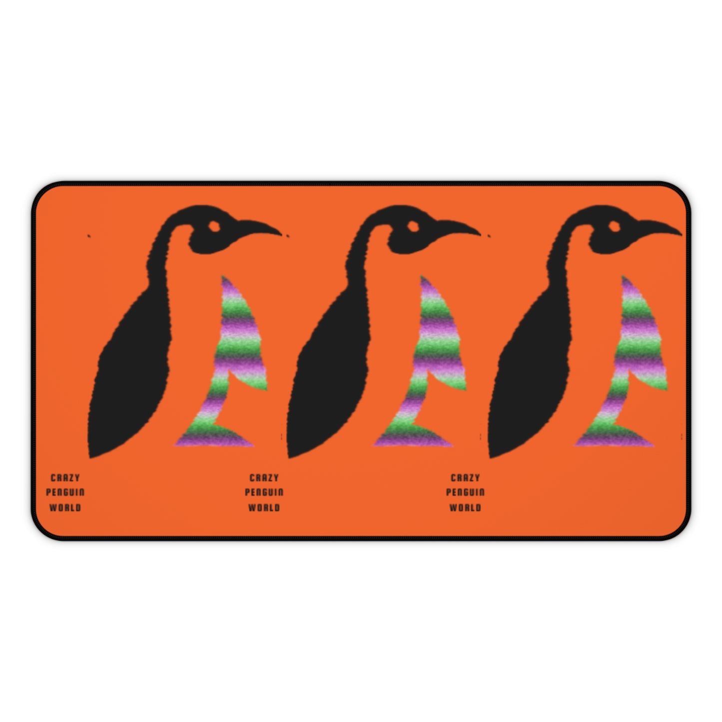 Desk Mat: Crazy Penguin World Logo Orange