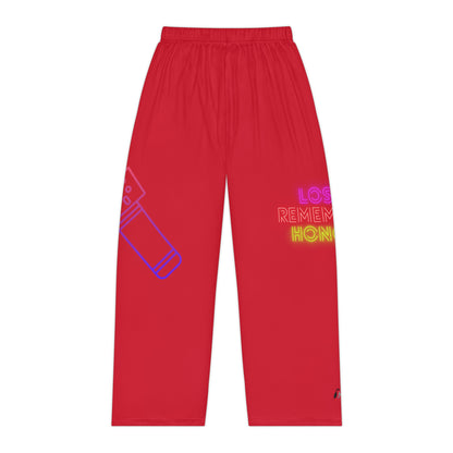 Women's Pajama Pants: Music Dark Red