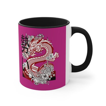 Accent Coffee Mug, 11oz: Dragons Pink