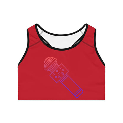 Sports Bra: Music Dark Red