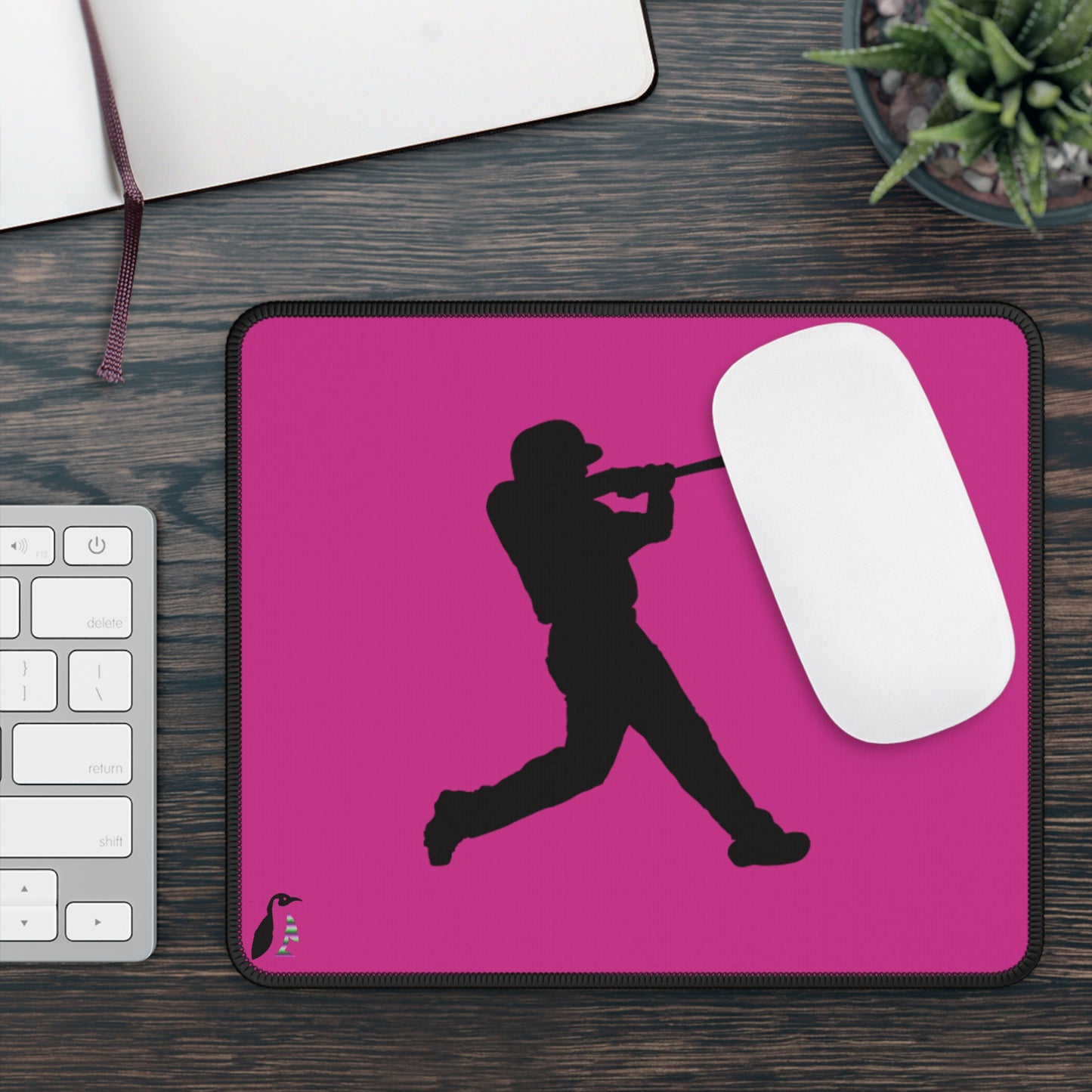 Gaming Mouse Pad: Baseball Pink