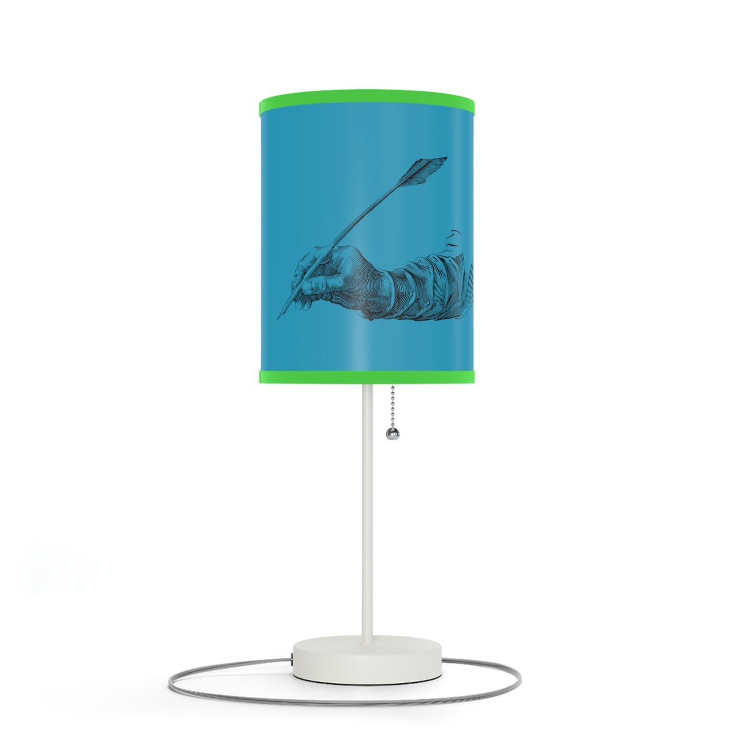 Lamp on a Stand, US|CA plug: Writing Turquoise 